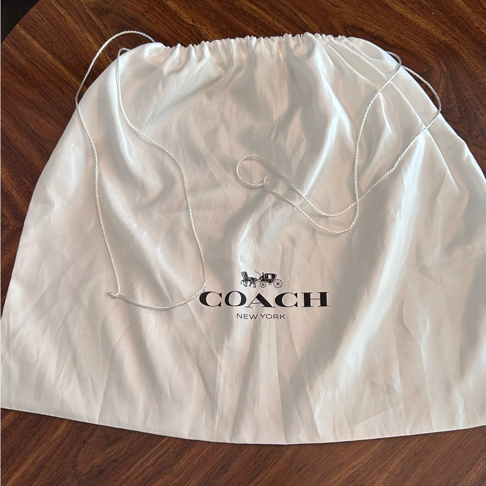 Coach  Large 23” X 19” White  Satin Dust Bag with White Drawstring